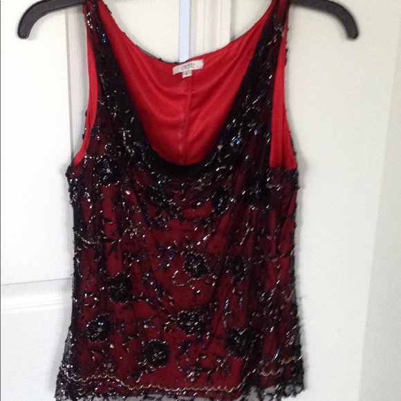 Tops - Cache ❤️ beaded top size L